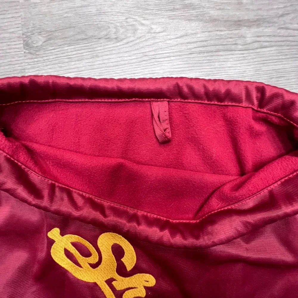 Shoeless Joe Baseball‎ Drawstring Backpack Maroon Gold Leather Accents